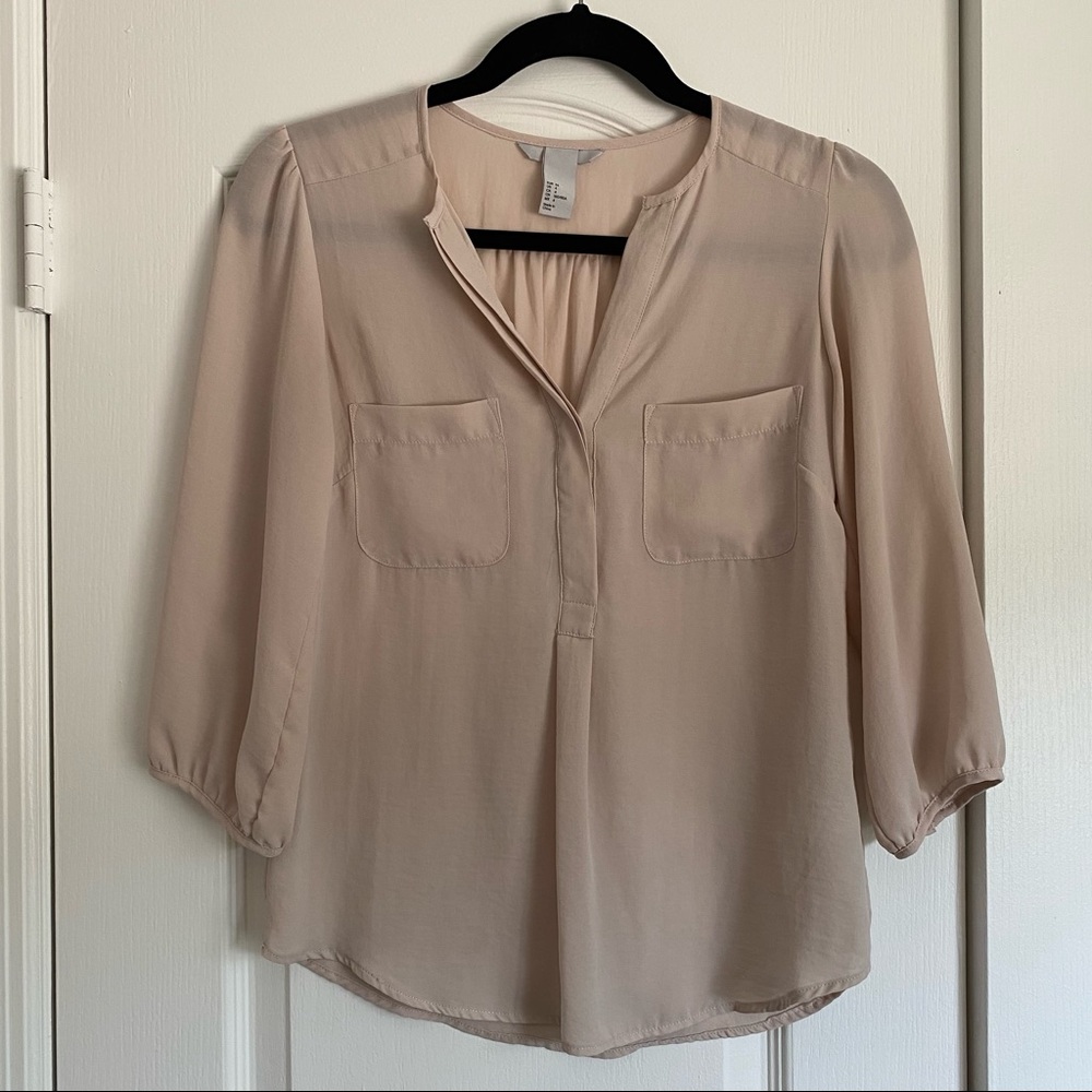 Tan chiffon blouse